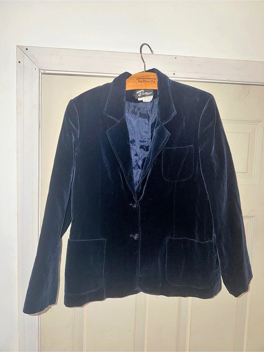 Bass Velvet Blazer in Blue Size 16